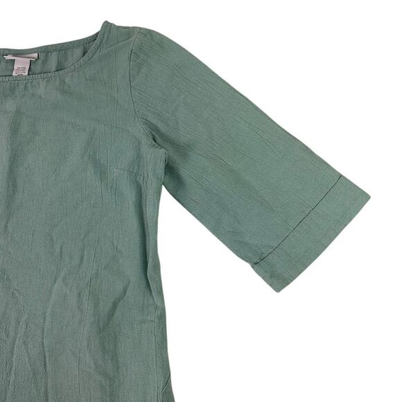 Soft Surroundings Cotton Tunic Blouse Womens Size Medium Pale Aqua - Picture 4 of 7